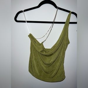 Cute green top with diamond strap. New